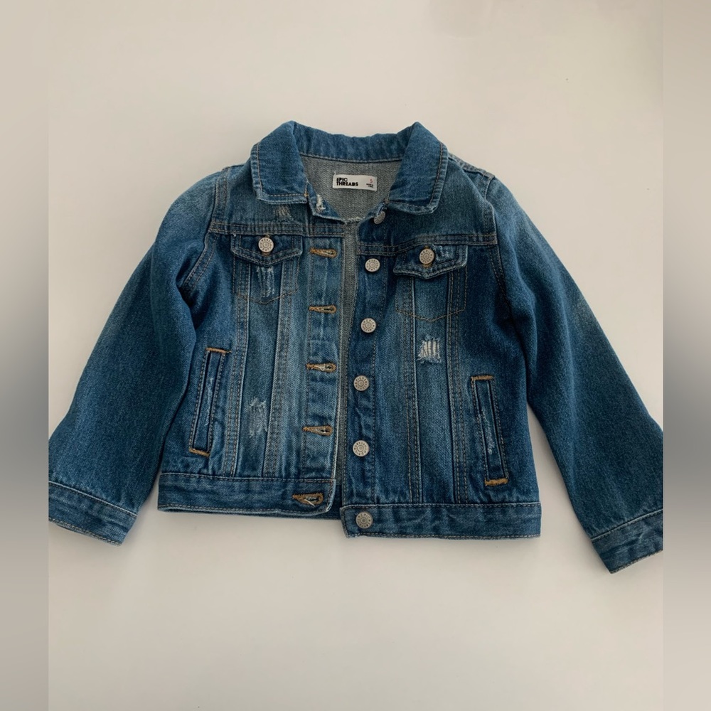 Girls size 5 distressed denim jacket
